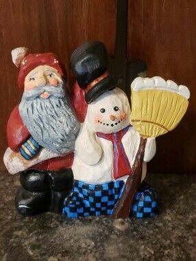 House Of Hatten Paul F Bolinger Santa & Snowman Figurine
